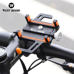 WEST BIKING Phone Holder Motorcycle Electric Scooter Cellphone Stand Aluminum Alloy CNC Smart Phone Bracket Bicycle Accessories - VirtuousWares:Global