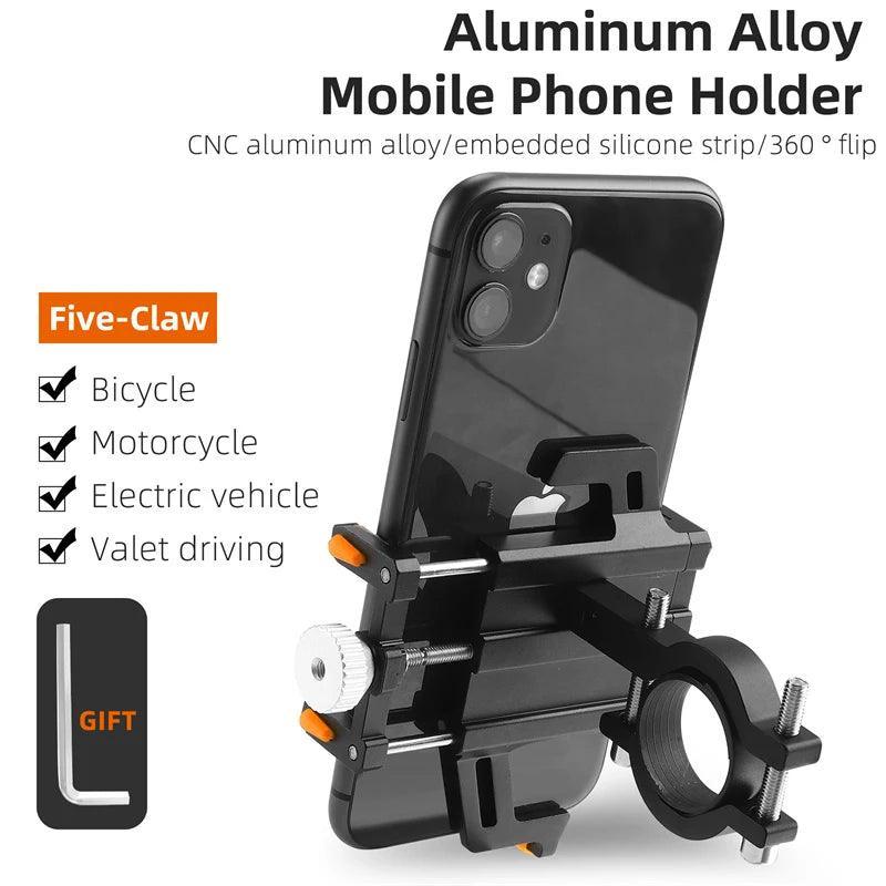 WEST BIKING Phone Holder Motorcycle Electric Scooter Cellphone Stand Aluminum Alloy CNC Smart Phone Bracket Bicycle Accessories - VirtuousWares:Global