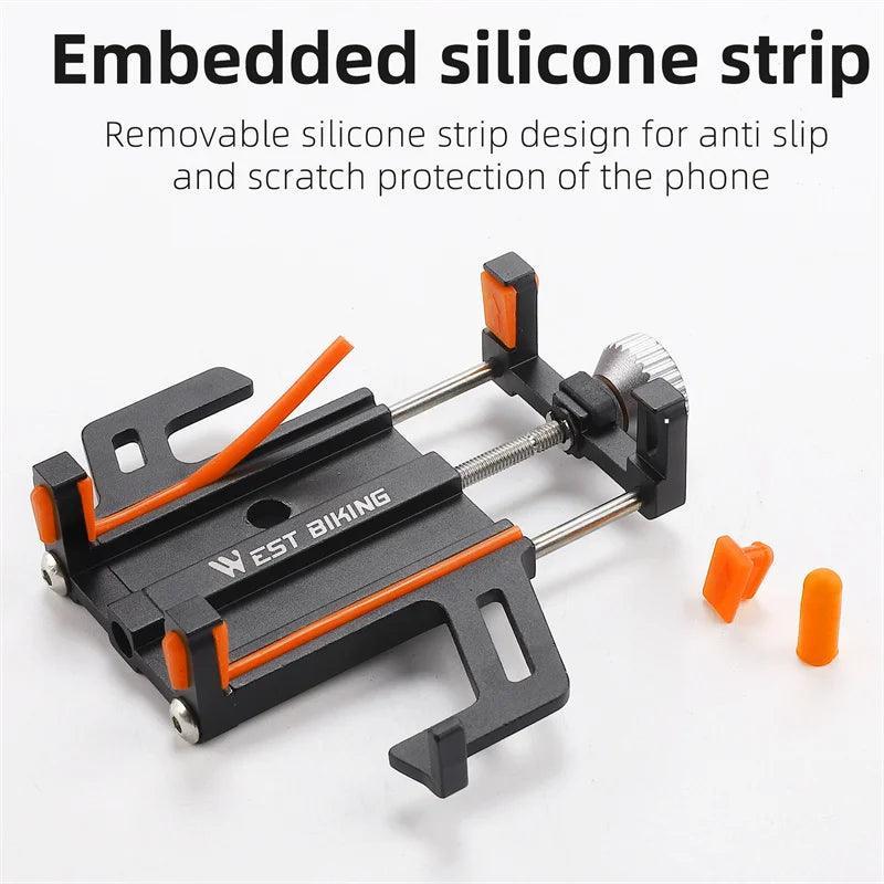 WEST BIKING Phone Holder Motorcycle Electric Scooter Cellphone Stand Aluminum Alloy CNC Smart Phone Bracket Bicycle Accessories - VirtuousWares:Global