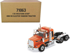 Western Star 4900 SB Tandem Sleeper Cab Truck Tractor Orange with - VirtuousWares:Global
