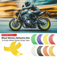 Wheel Sticker Reflective Rim Stripe Tape Motorcycle Stickers for - VirtuousWares:Global