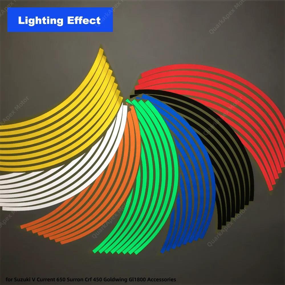 Wheel Sticker Reflective Rim Stripe Tape Motorcycle Stickers for - VirtuousWares:Global