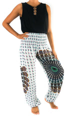 White Chakra Harem Pants, Hippie Pants, Boho Pants - VirtuousWares:Global