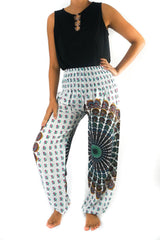White Chakra Harem Pants, Hippie Pants, Boho Pants - VirtuousWares:Global