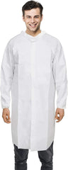 White Disposable Lab Coats. Pack of 60 Unisex Lab Coats Large. Blend - VirtuousWares:Global