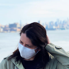 White Face Masks with Filter Pocket | 100% Organic Linen - VirtuousWares:Global