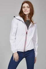White Full Zip Packable Rain Jacket - VirtuousWares:Global