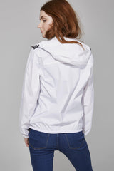 White Full Zip Packable Rain Jacket - VirtuousWares:Global