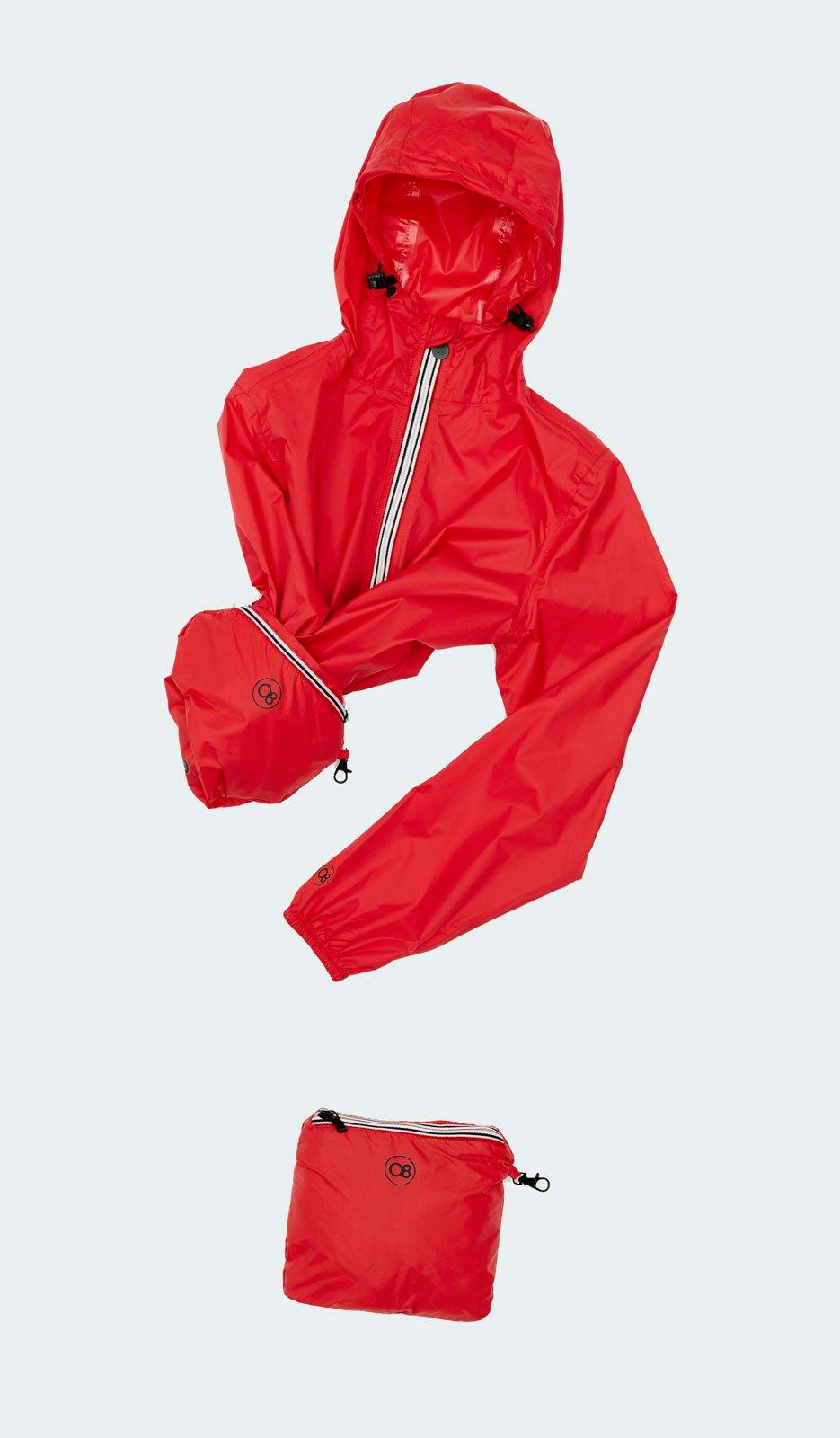 White Full Zip Packable Rain Jacket - VirtuousWares:Global