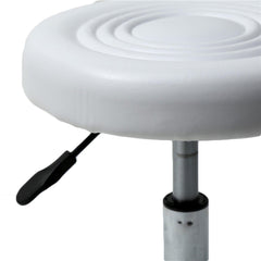 White Round Stool with Lines Rotation Bar Stool - VirtuousWares:Global