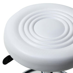 White Round Stool with Lines Rotation Bar Stool - VirtuousWares:Global