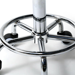 White Round Stool with Lines Rotation Bar Stool - VirtuousWares:Global