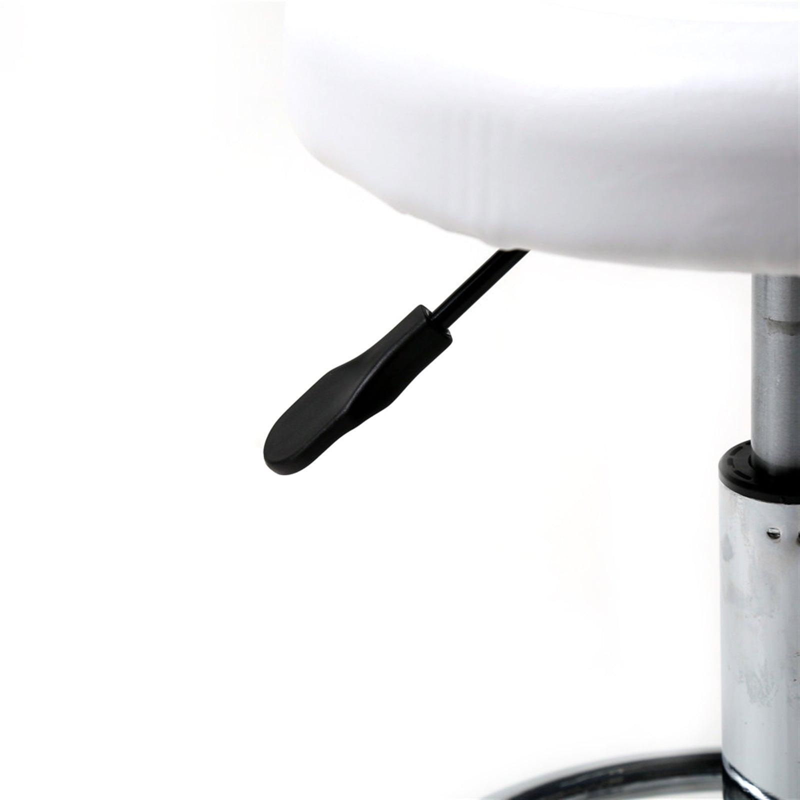 White Round Stool with Lines Rotation Bar Stool - VirtuousWares:Global