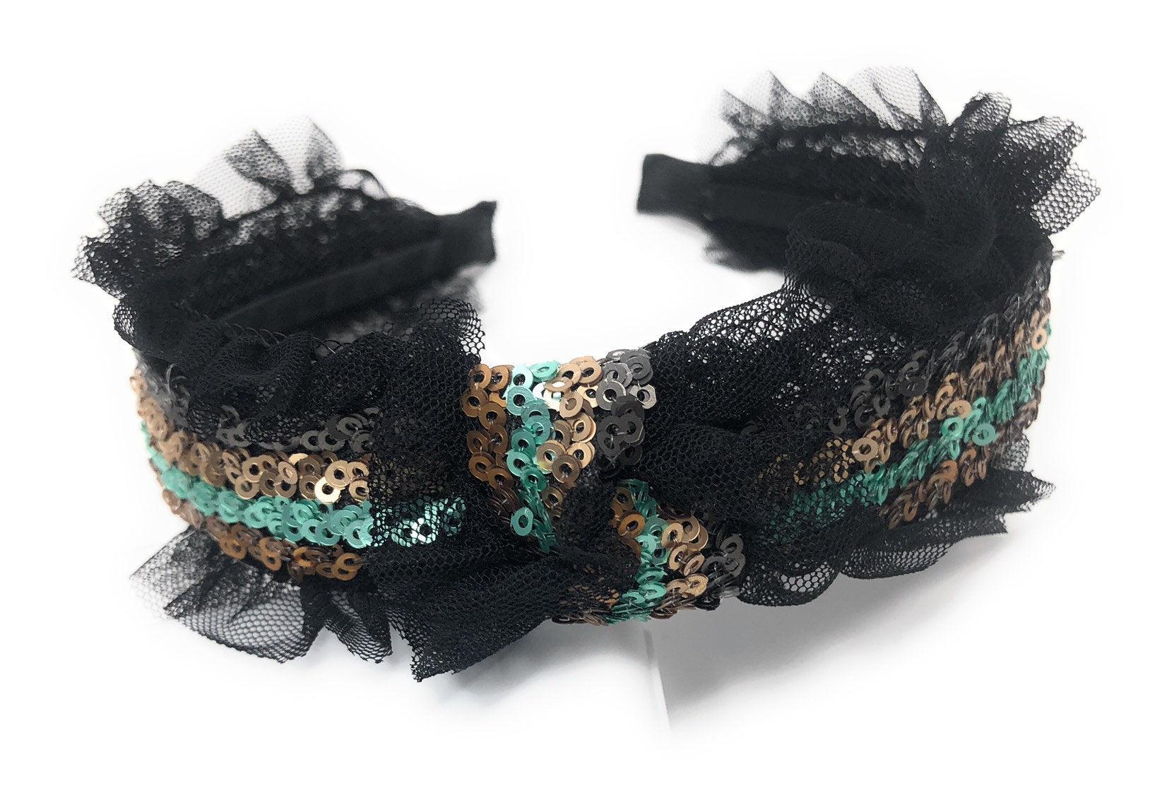 Wide Headband for Girls, Sequins Twisted Knot Headbands, Retro Hairba - VirtuousWares:Global