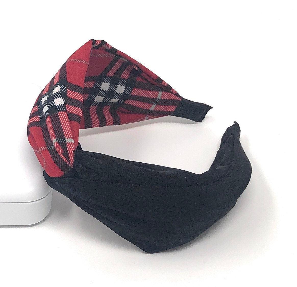 Wide Plaid Cross Headband for Girls, Bohemian Turban Headbands, Retro - VirtuousWares:Global