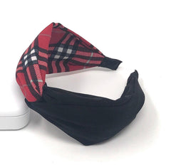 Wide Plaid Cross Headband for Girls, Bohemian Turban Headbands, Retro - VirtuousWares:Global