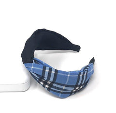 Wide Plaid Cross Headband for Girls, Bohemian Turban Headbands, Retro - VirtuousWares:Global