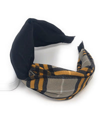 Wide Plaid Cross Headband for Girls, Bohemian Turban Headbands, Retro - VirtuousWares:Global