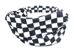 Wide Stretchy Velvet Check Pattern Headband, Turban Headwrap for Wome - VirtuousWares:Global