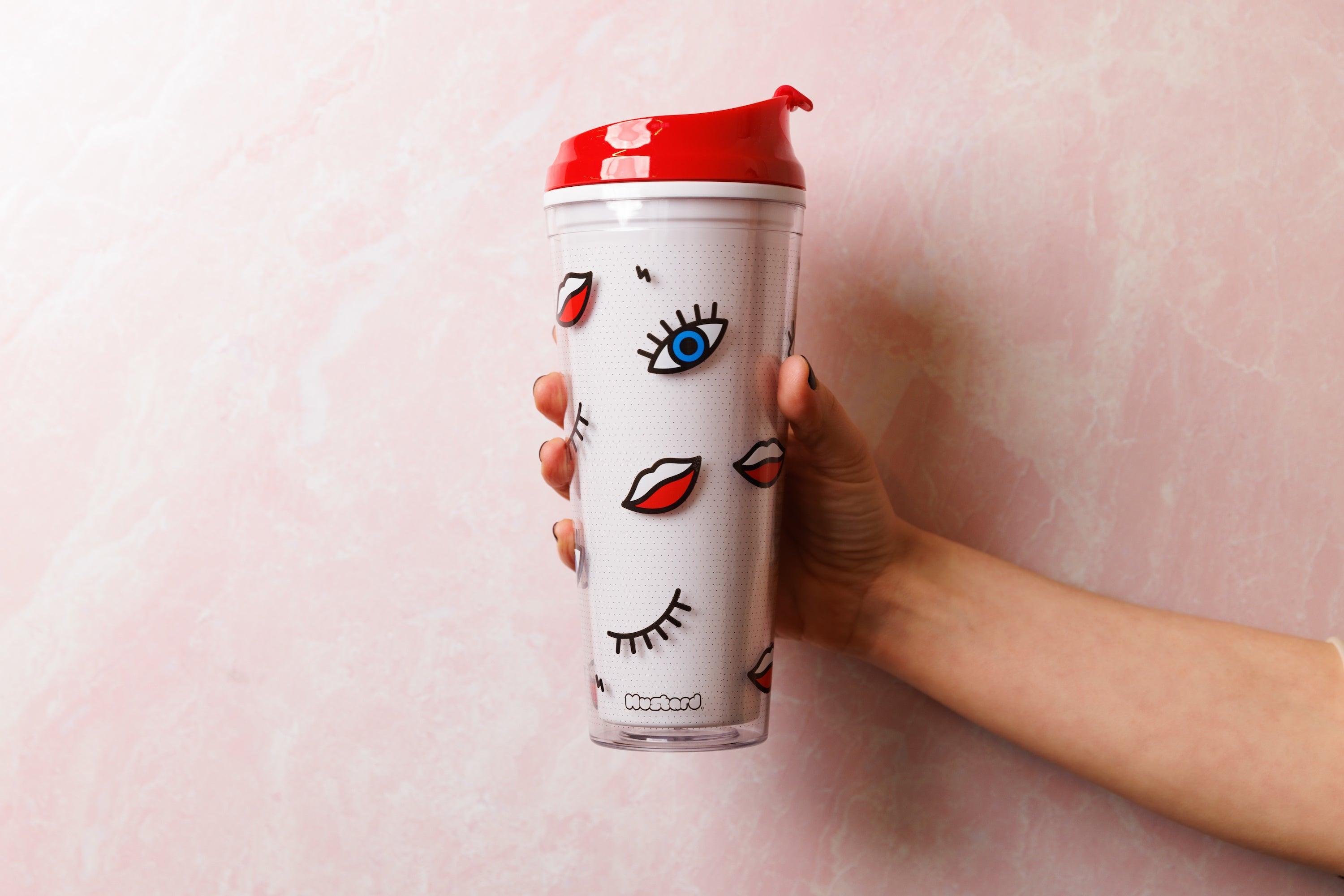 Wink Double Wall Mug Coffee Tumbler | Mod Style | BPA-Free - VirtuousWares:Global