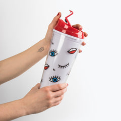 Wink Double Wall Mug Coffee Tumbler | Mod Style | BPA-Free - VirtuousWares:Global