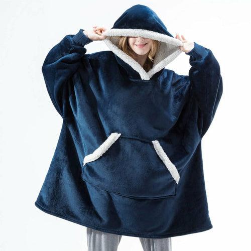 Winter Warm Fleece Wearable Hooded Blanket Fluffy TV Blanket Hoodie - VirtuousWares:Global