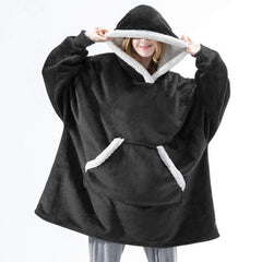 Winter Warm Fleece Wearable Hooded Blanket Fluffy TV Blanket Hoodie - VirtuousWares:Global