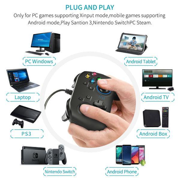 Wired Gaming Controller Joystick Gamepad with Dual-Vibration - VirtuousWares:Global