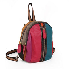 Woman's Leather Backpack With Small Cross-Slung - VirtuousWares:Global