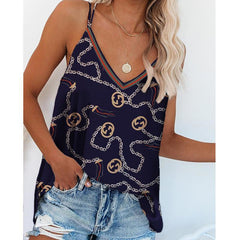 Women Chain Printed Sleeveless Tops - VirtuousWares:Global