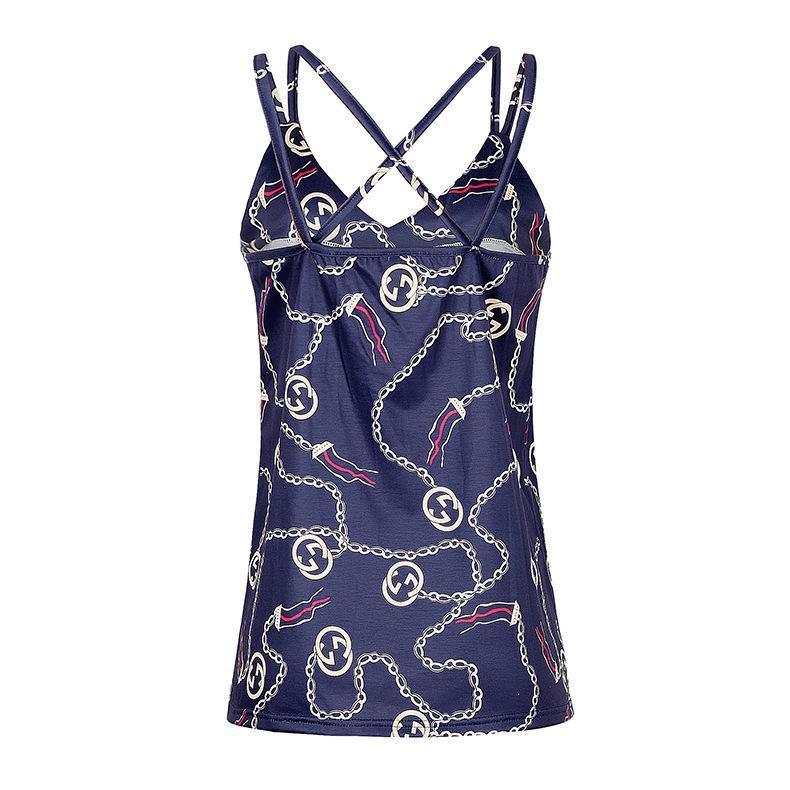 Women Chain Printed Sleeveless Tops - VirtuousWares:Global