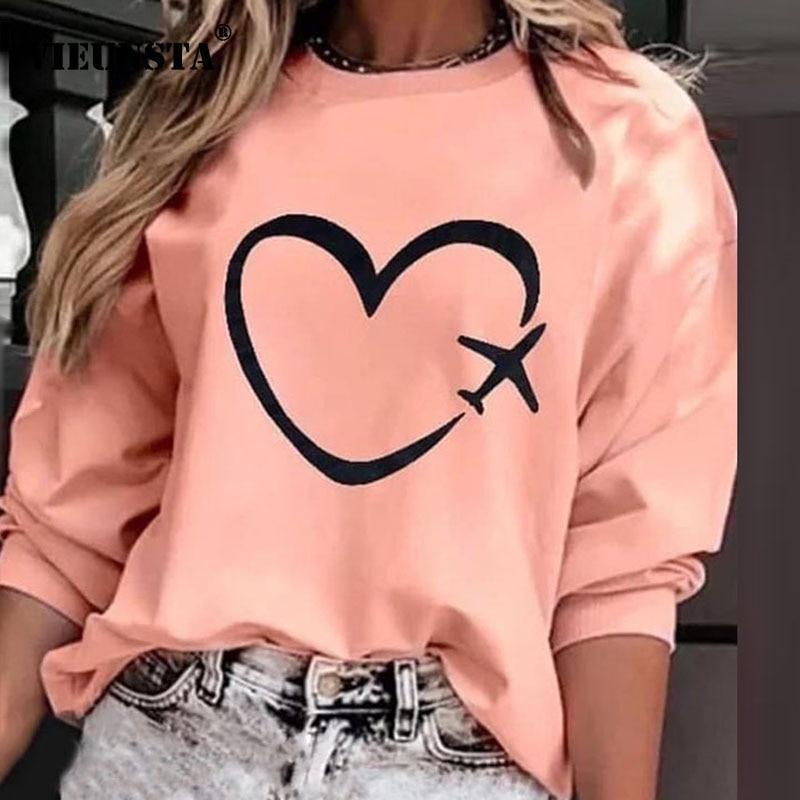 Women Colorful Heart Print Hoodie Sweatshirt - VirtuousWares:Global