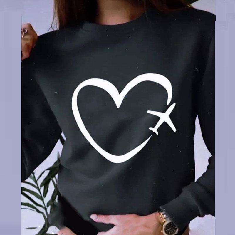 Women Colorful Heart Print Hoodie Sweatshirt - VirtuousWares:Global