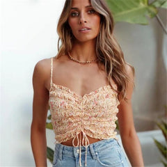 Women Floral Pirnted Sleeveless Camis Tops - VirtuousWares:Global