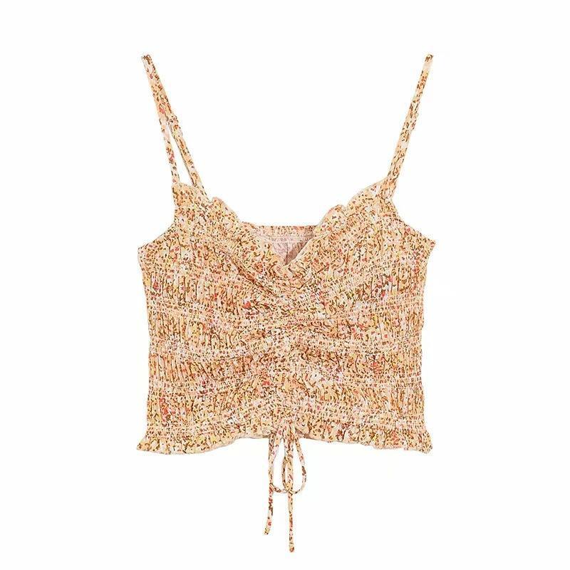 Women Floral Pirnted Sleeveless Camis Tops - VirtuousWares:Global