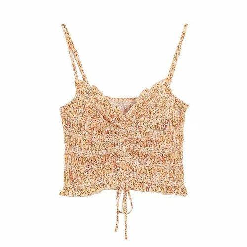 Women Floral Pirnted Sleeveless Camis Tops - VirtuousWares:Global