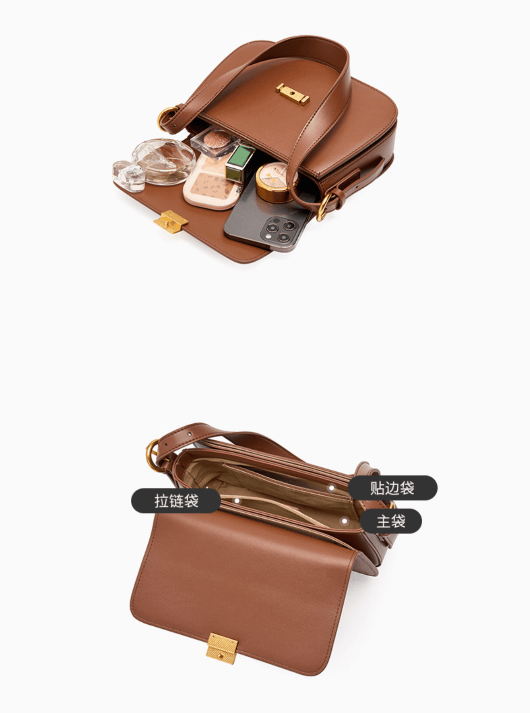 Women Organ Bag Split Cow Leather Crossbody Shoulder Bags - VirtuousWares:Global