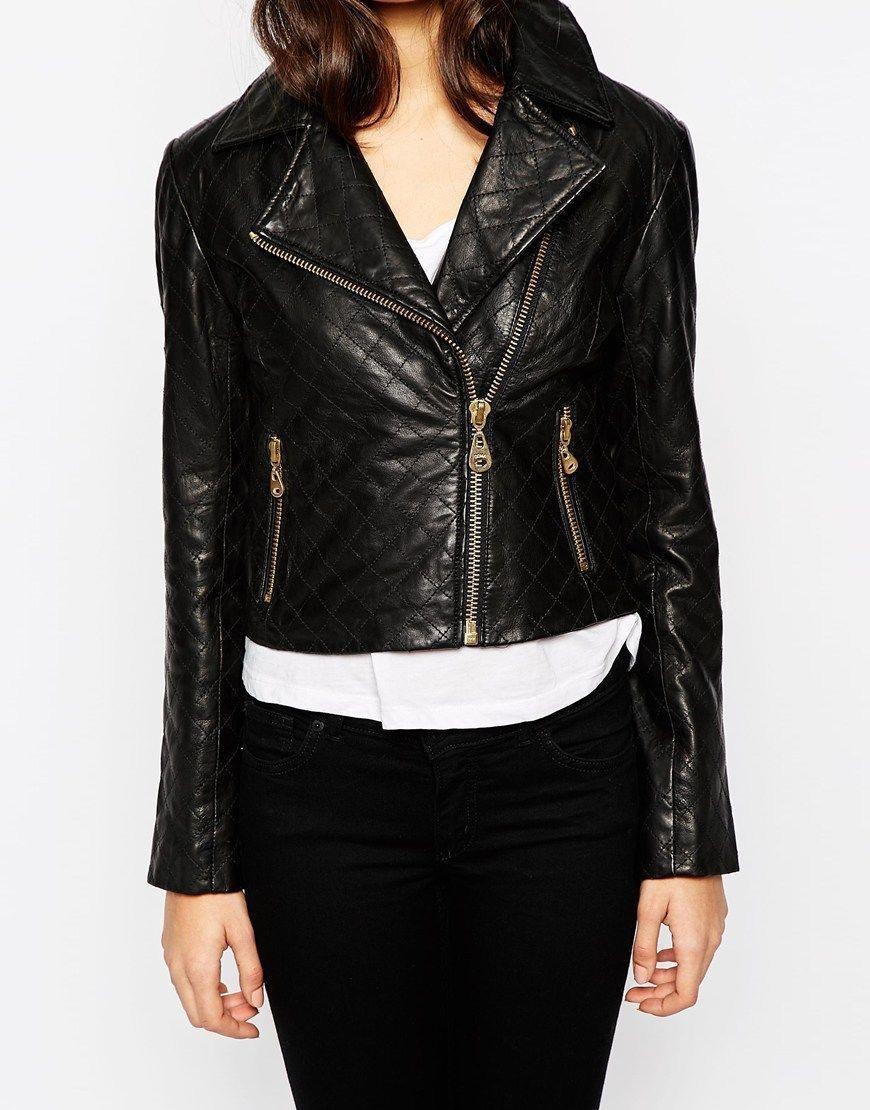 Women Real Lambskin Leather Biker Jacket KW077 - VirtuousWares:Global