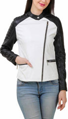 Women Real Lambskin Leather Biker Jacket KW401 - VirtuousWares:Global