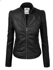 Women Real Lambskin Leather Biker Jacket KW508 - VirtuousWares:Global