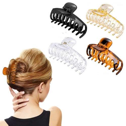 Women's Large Non-slip Hair Claw Clips (4 Packs) - VirtuousWares:Global