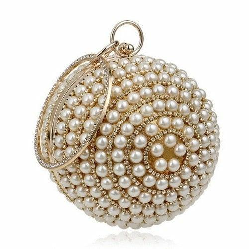 Women's Pearl Beaded Evening Bags Pearl Beads Clutch Bags Handmade - VirtuousWares:Global