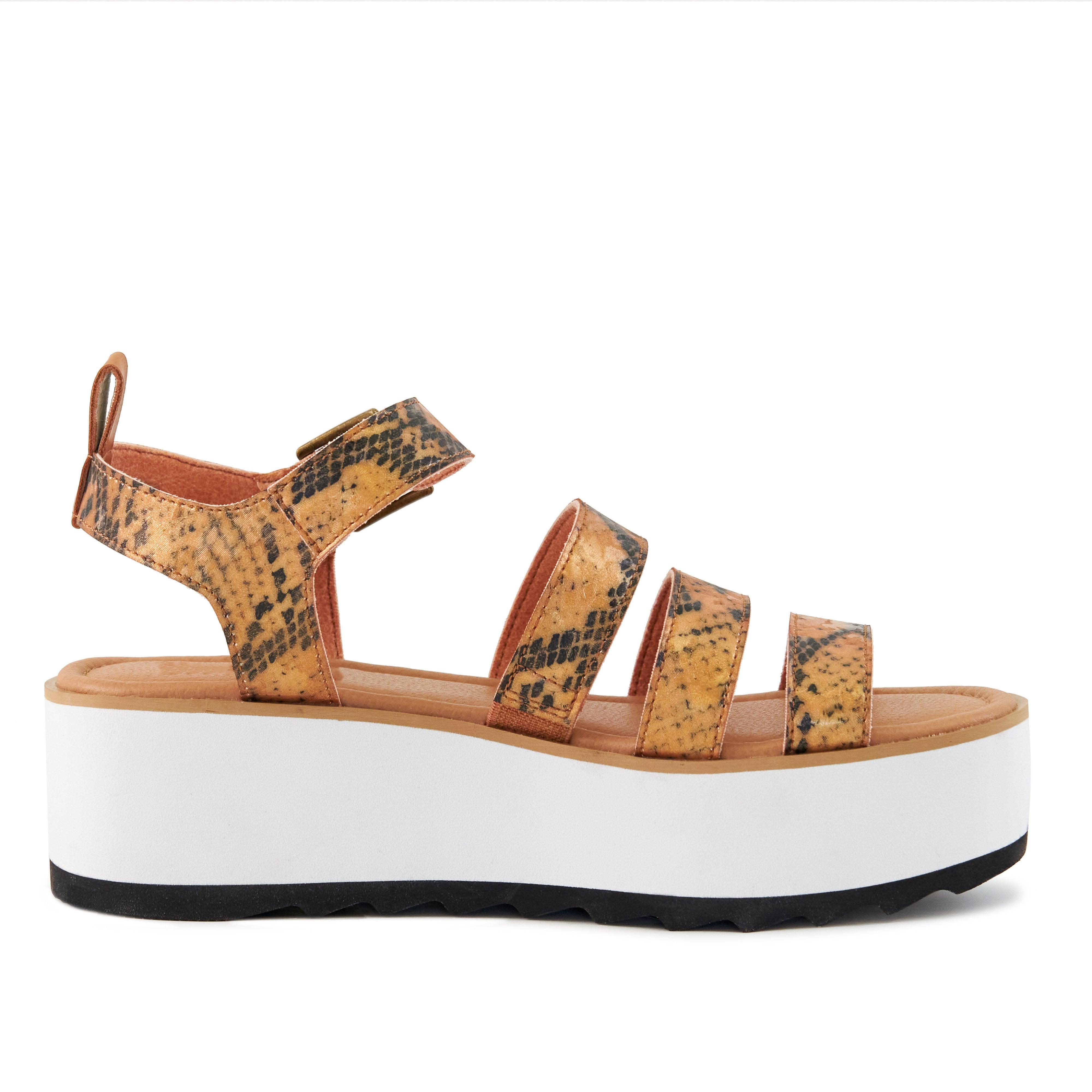 Women's Platform Sandal Kauai Snake-Tan - VirtuousWares:Global