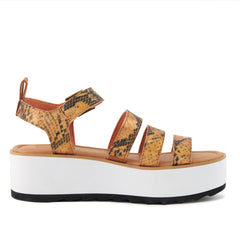 Women's Platform Sandal Kauai Snake-Tan - VirtuousWares:Global