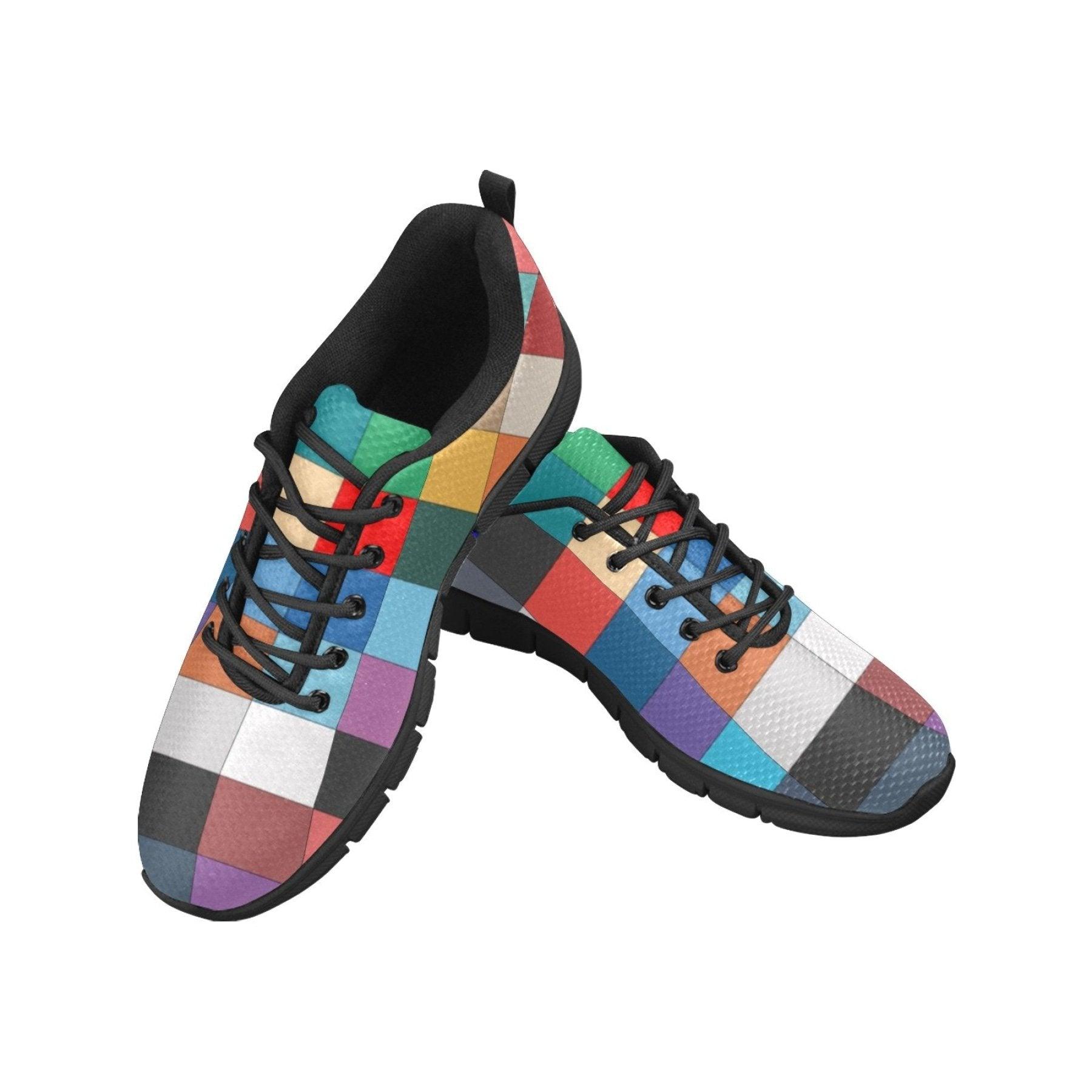 Women's Sneakers, Block Print - Running Shoes - VirtuousWares:Global