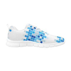 Women's Snekears Blue And White Mosaic Print - Running Shoes - VirtuousWares:Global