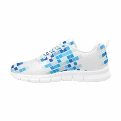 Women's Snekears Blue And White Mosaic Print - Running Shoes - VirtuousWares:Global