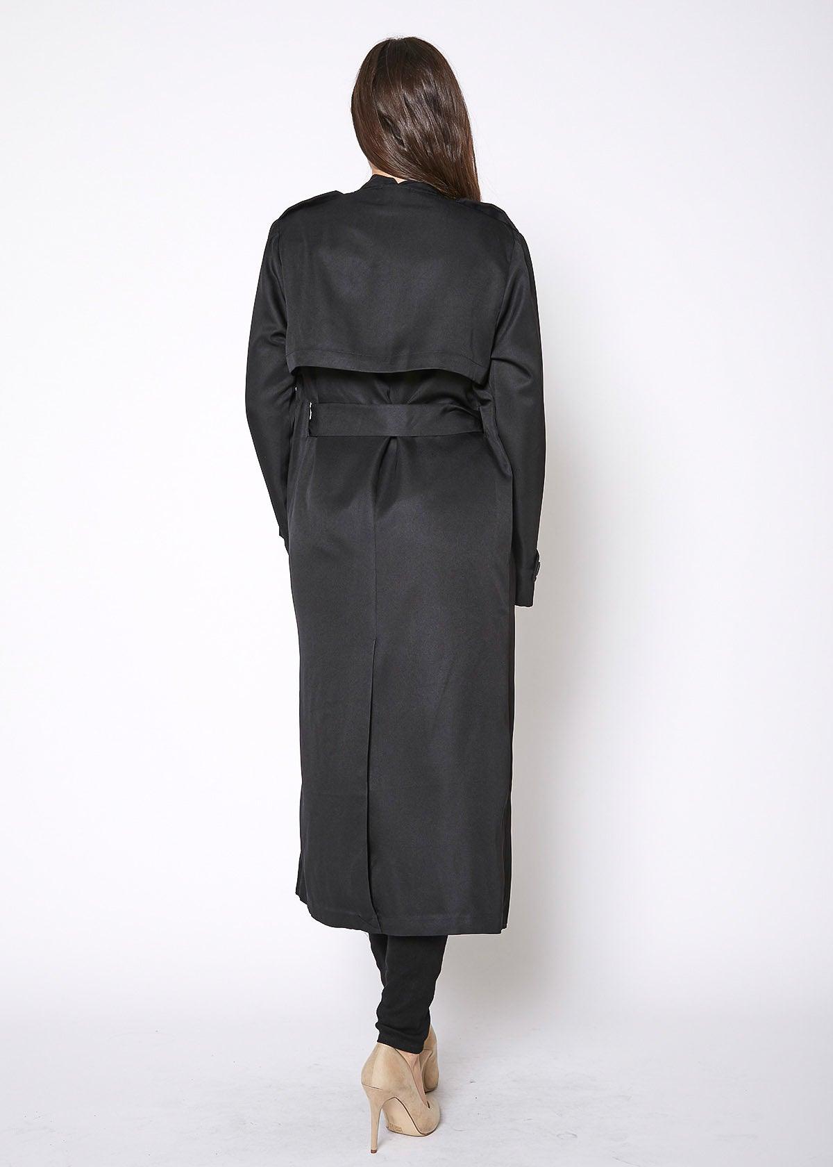 Women's Tie Waist Maxi Trench Coat - VirtuousWares:Global