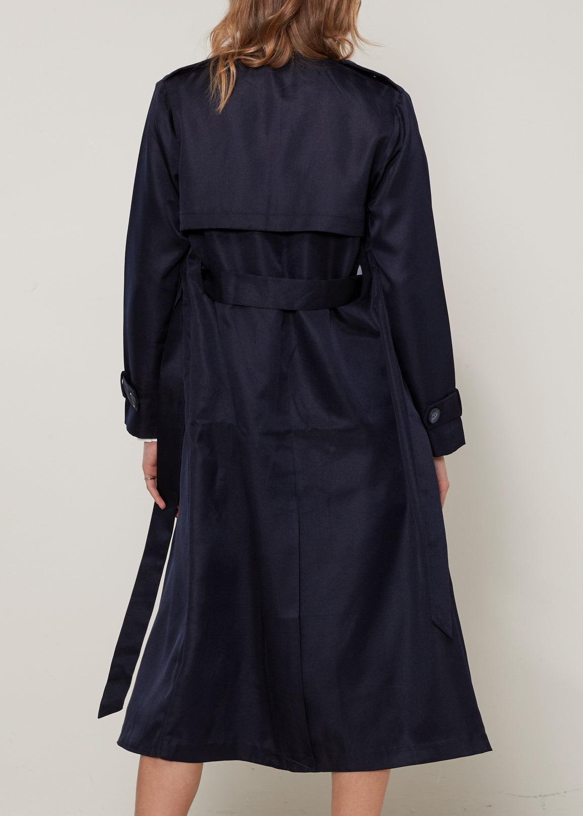 Women's Tie Waist Maxi Trench Coat - VirtuousWares:Global