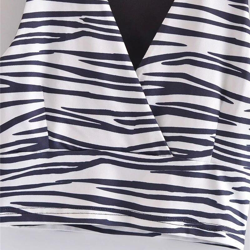 Women Sexy Fashion Zebra Print Cropped Tank Top - VirtuousWares:Global